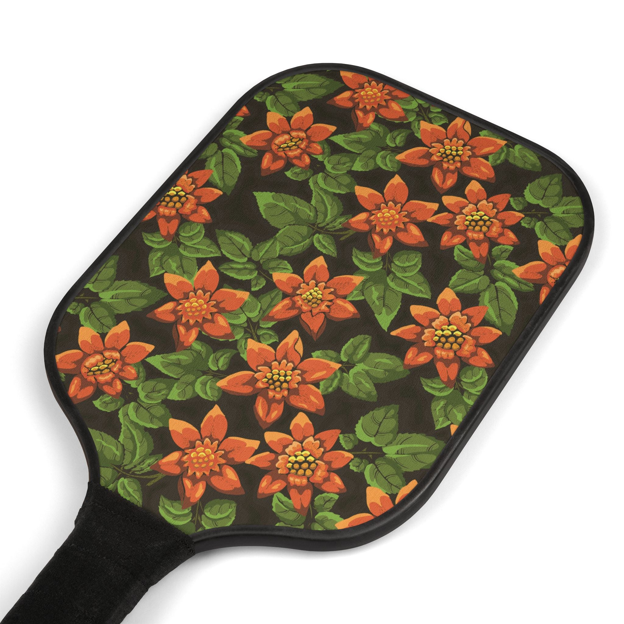 Floral Orange Pickleball Set (2 Paddles + 2 Balls)