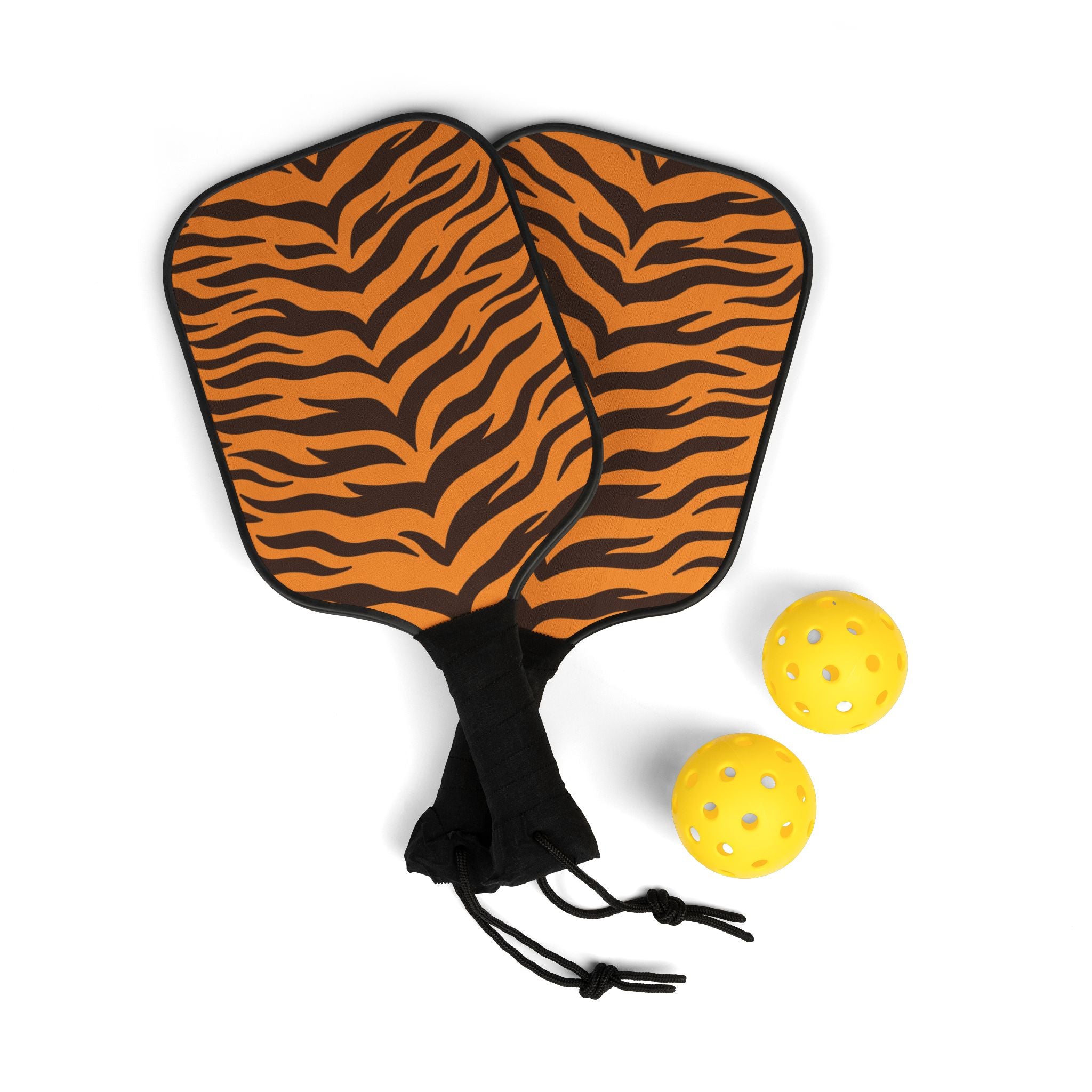 Tiger Stripe Pickleball Set (2 Paddles + 2 Balls)