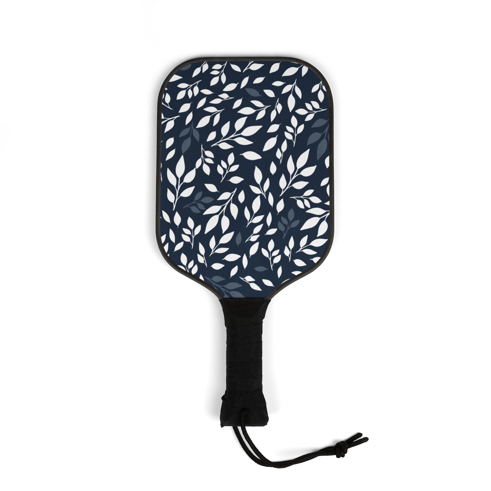 White & Navy Leaf Pickleball Set (2 Paddles & 2 Balls)