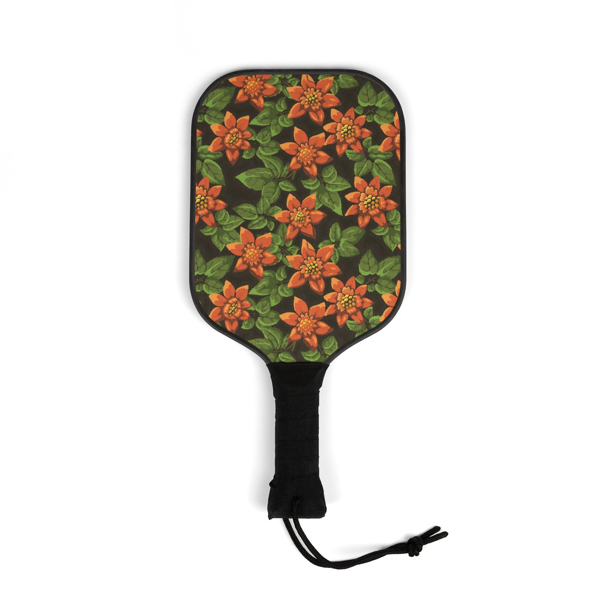 Floral Orange Pickleball Set (2 Paddles + 2 Balls)