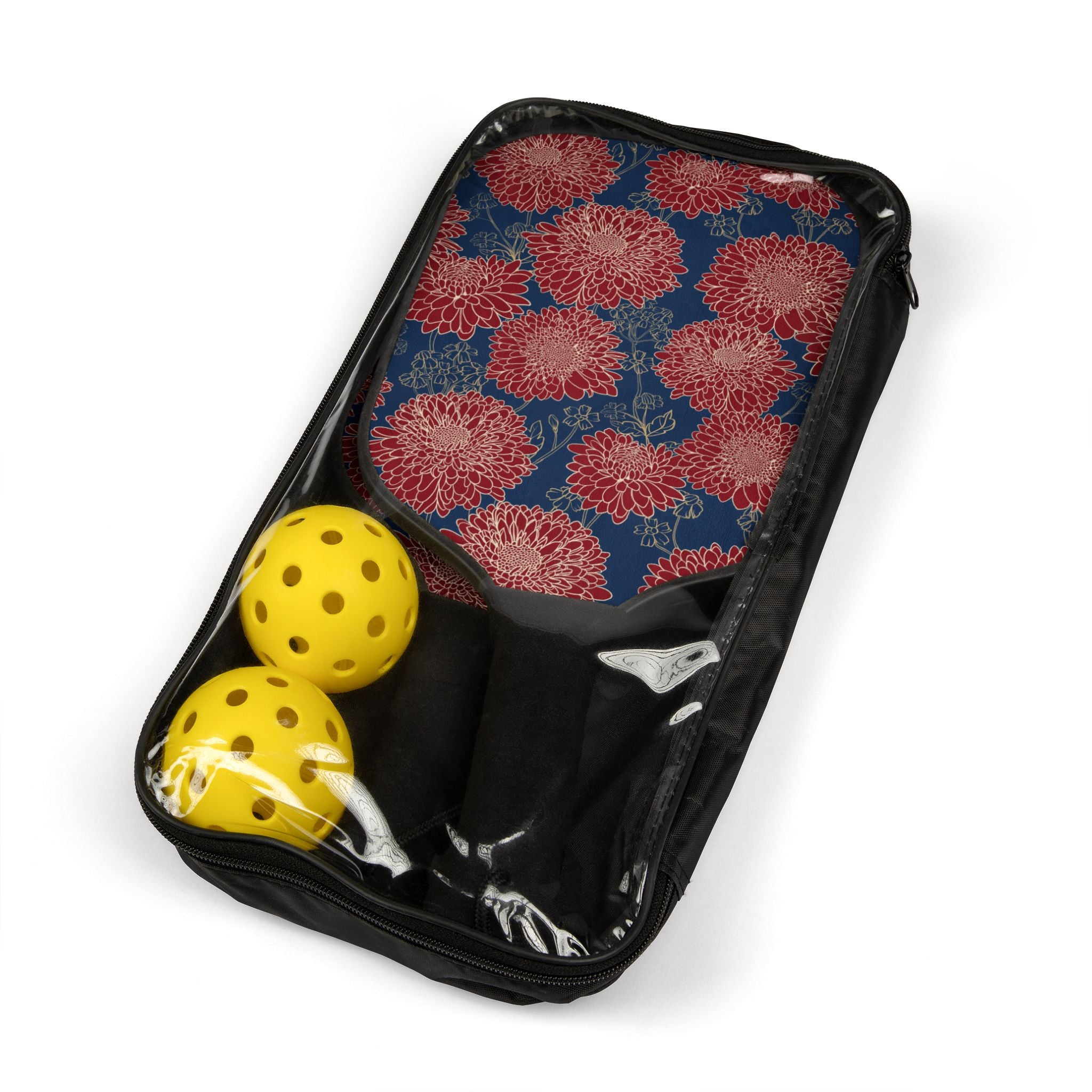 Red Burst Design Pickleball Set (2 Paddles + 2 Balls)