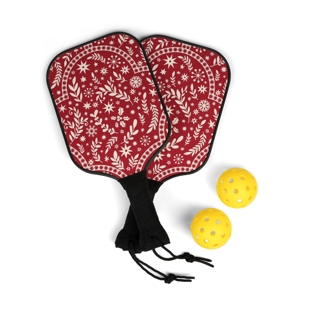 Red Bandana Pickleball Set (2 Paddles + 2 Balls)