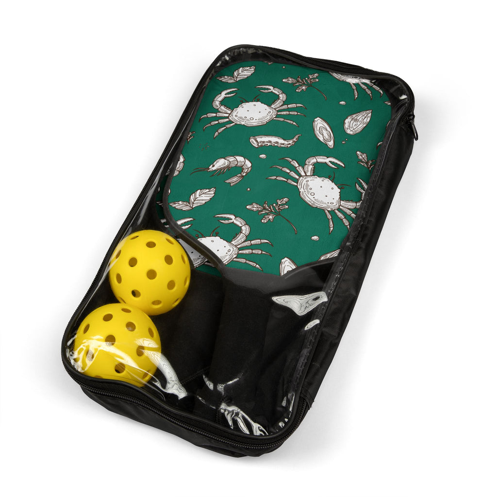 Teal Crab Pickleball Set (2 Paddles + 2 Balls)