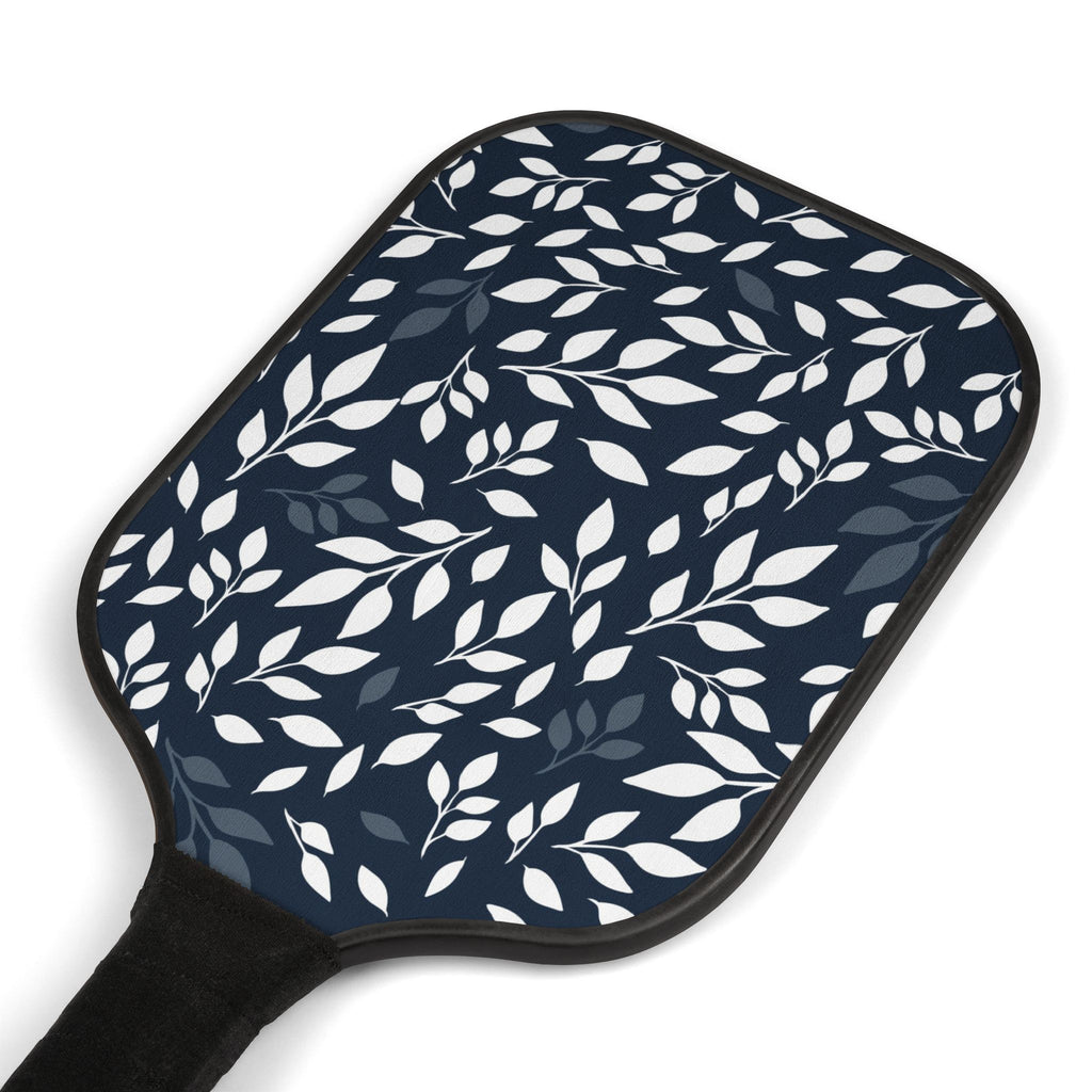 White & Navy Leaf Pickleball Set (2 Paddles & 2 Balls)