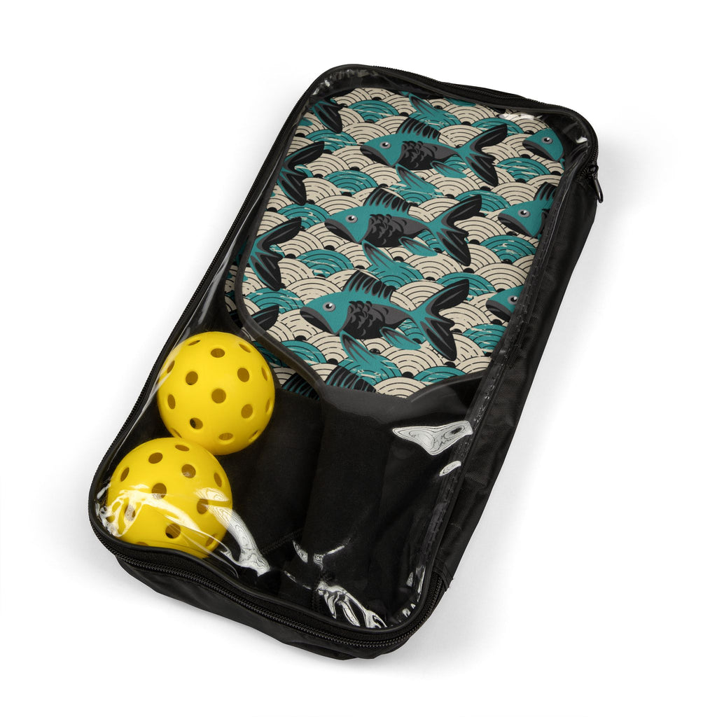 Bohemian Fish Pattern Pickleball Set (2 Paddles + 2 Balls)